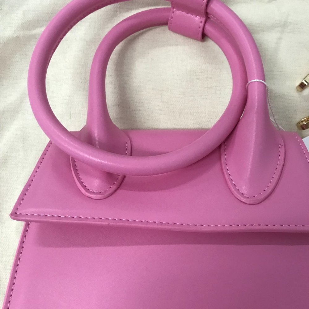 JACQUEMUS PINK Coiled  pink leather handbag - Picture 4 of 9